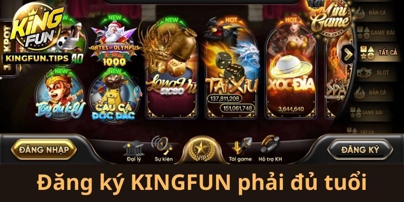Người đăng ký thành viên mới phải đủ độ tuổi theo đúng quy định