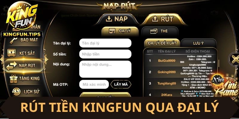 Rút tiền thưởng thông qua đại lý vô cùng nhanh với 4 bước